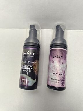 Wen Restorative Nourishing Mousse - Lavender & Mandarin Italian Fig NEW Set Of 2